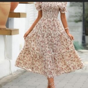 Shein Floral Long Dress Size Small NWOT
